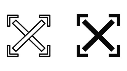 Black cross mark symbol on white background