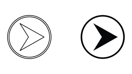 Simple black play button icons on white background