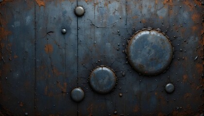 Grunge Rusty Dark Metal Stone Background Texture Panorama Banner for Industrial or Vintage Design