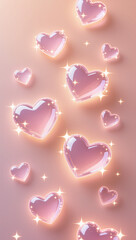 Fototapeta premium pink heart background