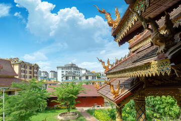 Dai-style architecture in Xishuangbanna, Yunnan, China.