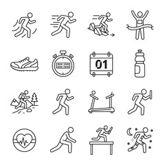 Running and Fitness Icons A Collection of Sports and Healthy Lifestyle Graphics