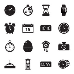 Solid Time and Date Icon Set