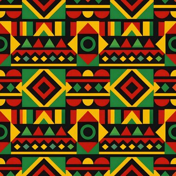 Vibrant african tribal pattern with geometric shapes