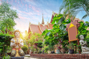Ancient temples and Dai style architecture in Xishuangbanna, Yunnan, China.