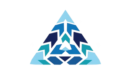 Geometric triangle pattern isolated on transparent background