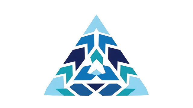 Geometric triangle pattern isolated on transparent background