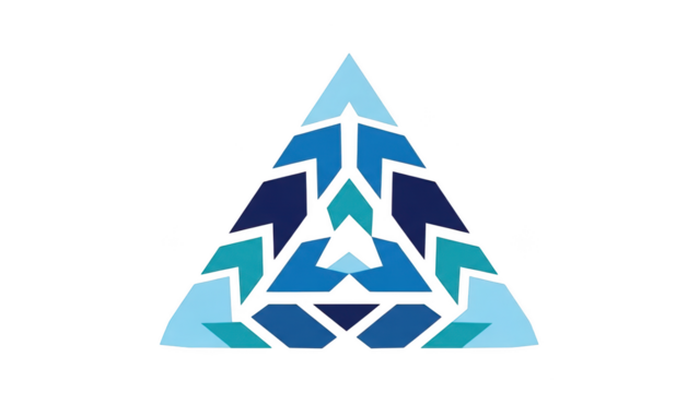 Geometric triangle pattern isolated on transparent background - Powered by Adobe