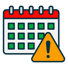 Deadline icon with calendar and reminder