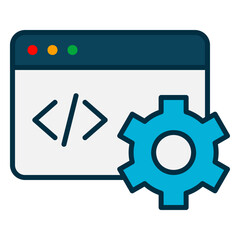Coding icon or developing website pages