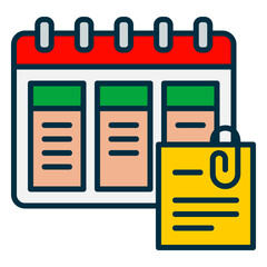 Planning icon by setting task schedule in calendar