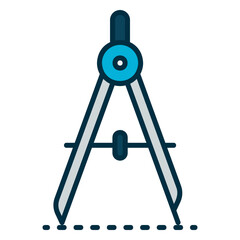 Precision icon with compass for measuring and drawing circles
