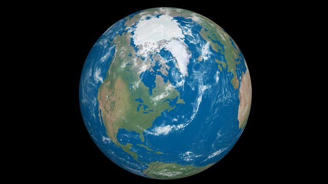 earth 360 rotating  loop with alpha channel