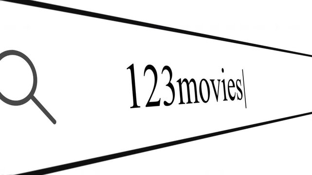 User types 123movies in the search box and looks for information and options on the site for streaming movies online and shows.