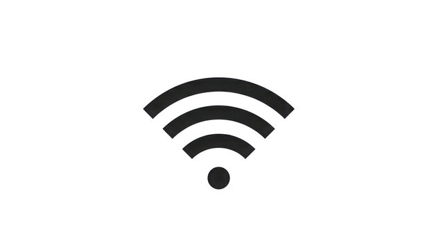 Grungy white wifi signal icon on a black background representing wireless internet isolated on transparent background