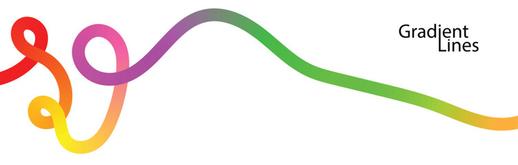 Fototapeta premium Colorful curved gradient line.