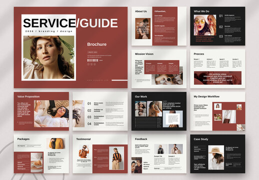 Service Guide Landscape Brochure Template