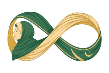 Abstract Green And Gold Infinity Ribbon Design
