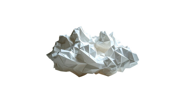 A crumpled ball of paper and white paper on a white background
