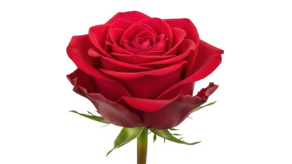 Isolated red rose blossom for design elements, cards, decorations, posters, and graphics uses