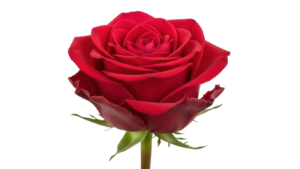 Isolated red rose blossom for design elements, cards, decorations, posters, and graphics uses