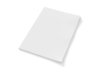 Magazine cover isolated on transparent background. Cut out blank brochure mockup 3D rendering