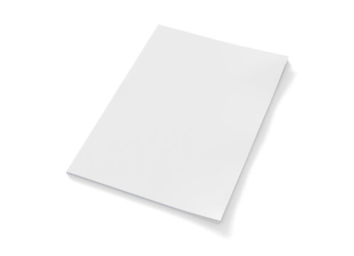 Magazine cover isolated on transparent background. Cut out blank brochure mockup 3D rendering