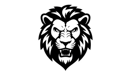 Aggressive Lion Face Emblem