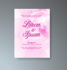 Wedding invitation with abstract splash watercolor