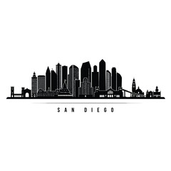 Obraz premium San Diego city skyline with buildings and bridge
