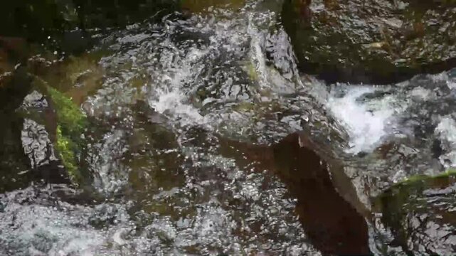 Pure Nature Waterfall Among Living Stones