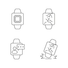 Smartwatch hardware status icons set