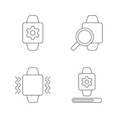 Smartwatch system search icons set
