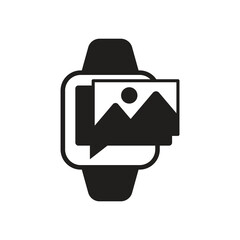 Smartwatch photo gallery solid icon