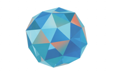 Blue geometric gemstone blue gemstone abstract polygon isolated on a transparent background