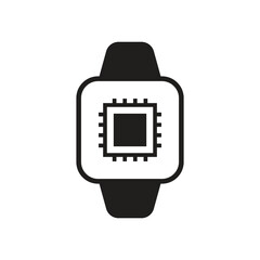 Smartwatch processor chip solid icon