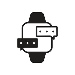 Smartwatch double chat solid icon
