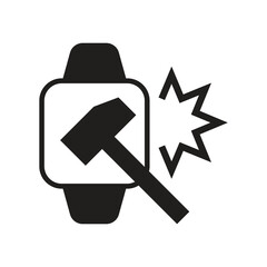 Smartwatch hammer test solid icon