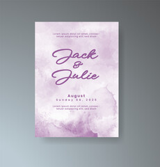 Wedding invitation with abstract splash watercolor