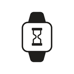 Smartwatch hourglass sand solid icon