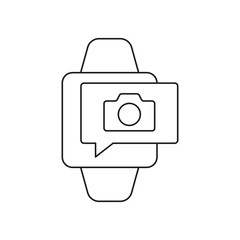 Smartwatch camera interface line icon