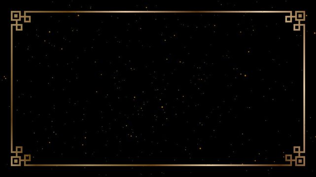 Luxury frame and border animation video. Animation of frame and border with gold line.