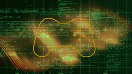 Animation of data processing over gamepad icon - Powered by Adobe