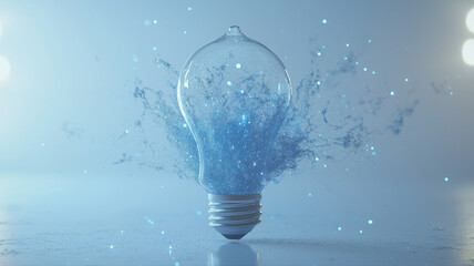 Creative Idea Energy Splash from Lightbulb lightbulb splash idea energy water innovation creativity