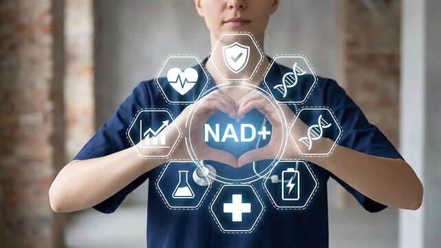 NAD+ intravenous or syringe injection of vitamins, supplement