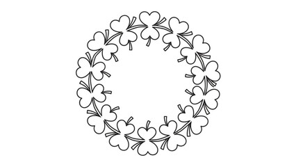 Obraz premium Floral Wreath with White Flowers on White Background