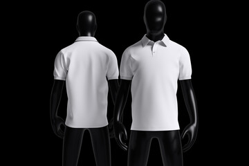 realistic polo shirt on mannequin for mockup with black background