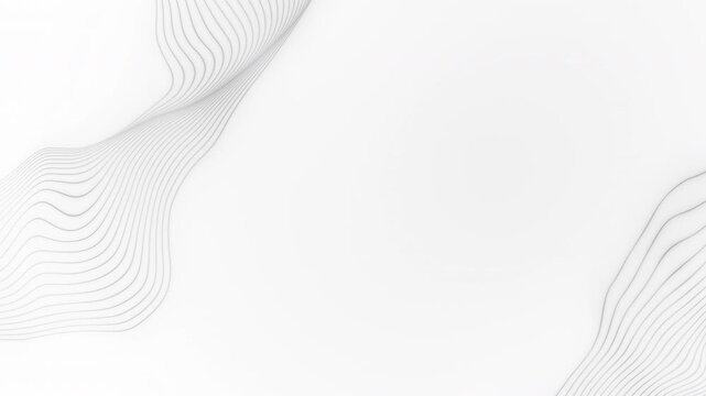 Abstract white line waves with copy space for corporate text layout seamless looping animation
