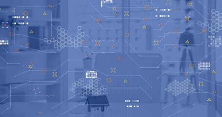 Animation of business people using phone headsets - Powered by Adobe