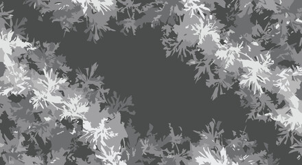 Abstract grey leafy pattern frame